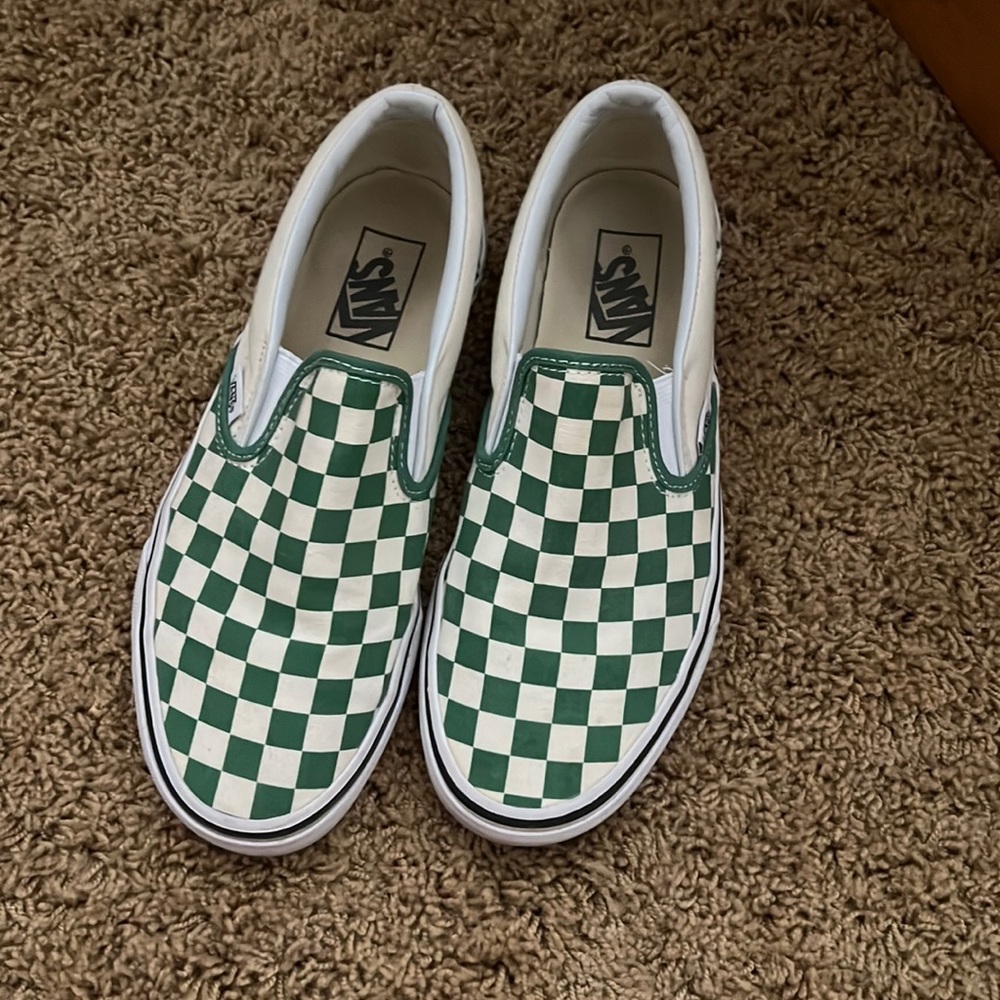 vans green checkered